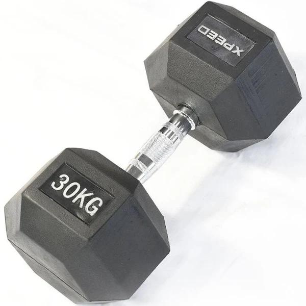 Xpeed Rubber Hex Dumbbell 30kg