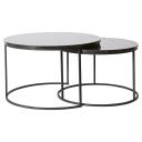 Set of 2 Luxe Coffee Table Round Marble Nesting Side Coffee Table