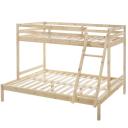 Solid Timber Triple Bunk Bed Single Over Double Natural