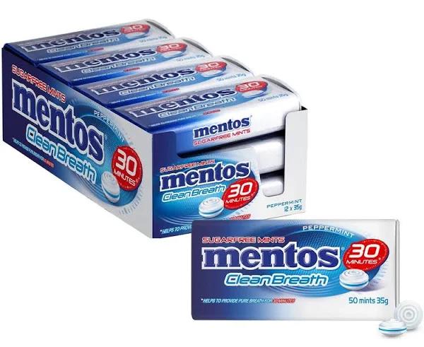 Mentos Clean Breath Peppermint 35g x 12