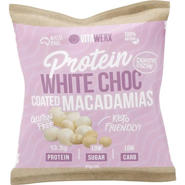 Vitawerx Protein White Chocolate Coated Macadamias