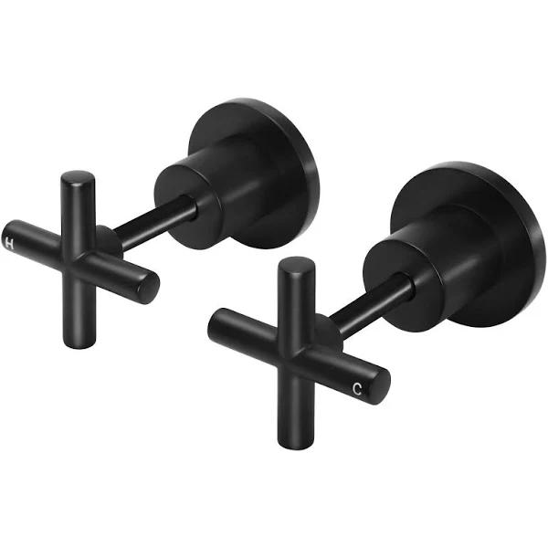 Meir | Round Cross Handle Jumper Valve Wall Top Assemblies - Matte Black