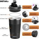 Travel Coffee Mug Spill Proof 12 oz (380ml), Insulated Coffee Mug With Leakproof Lid, Stainless Steel Vacuum Insulated Tumbler Thermal Coffee Cup