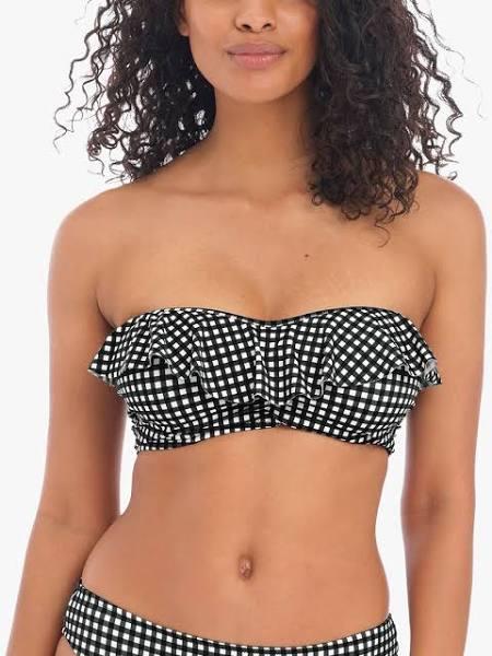 Freya Check in Bandeau Bikini Top - Womens - Monochrome - 36F