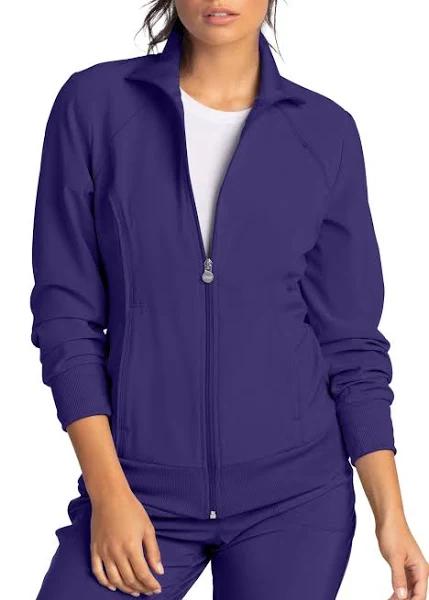 Cherokee Infinity 2391A Scrubs Jacket Womens Zip Front Warm-Up Grape