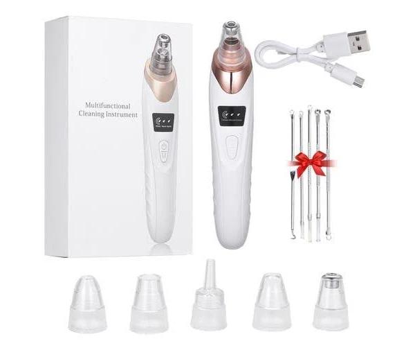 5 in 1 Blackhead Remover Electric Blackhead Suction Device LCD Display with 5 Pimple Zit Comedone Extractor Tool Acne Removal Kit with 5 Probes For