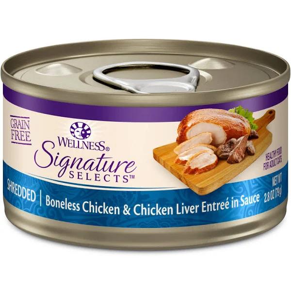 Wellness Core Wet Cat Food Signature Selects Shredded Boneless Chicken & Chicken Liver