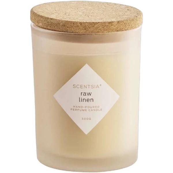 Scentsia Raw Linen Scented 500g Candle with Cork Lid