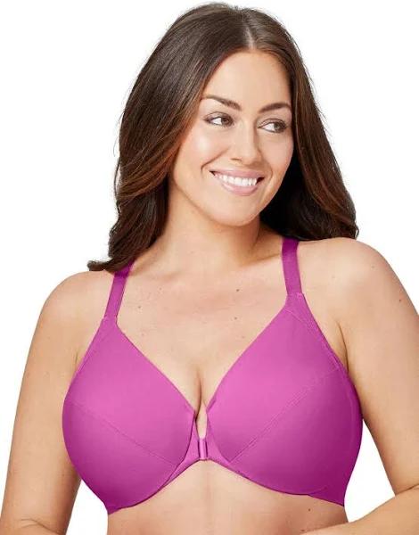 Glamorise Front-Closure Smoothing WonderWire Bra - Berry - 12F Berry