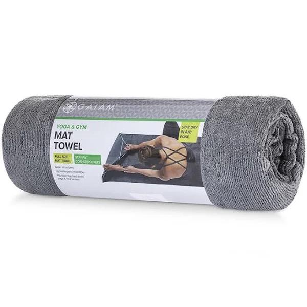 Gaiam Fitness & Yoga Mat Towel - Grey