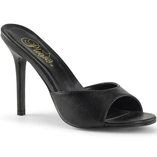 Pleaser CLASSIQUE-01 Black Kid PU Slide Size 5