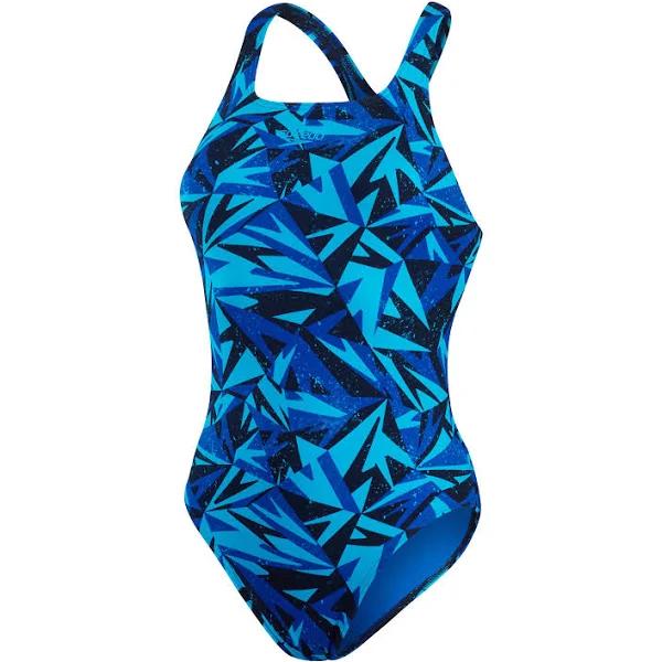 Speedo Hyperboom Allover Medalist Swimsuit Blue Women - 36