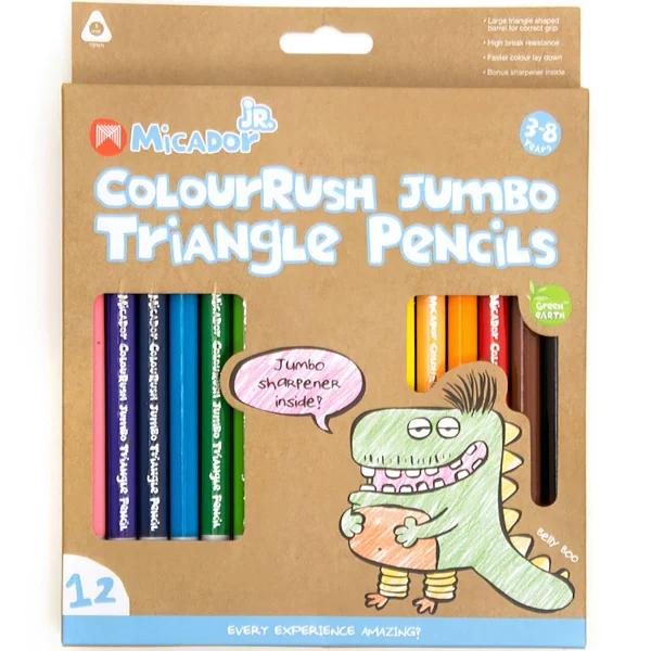 Micador - Colourush Jumbo Triangle Pencils (12 Pack)