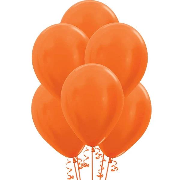 30cm Orange Metallic Balloons 25 Pack