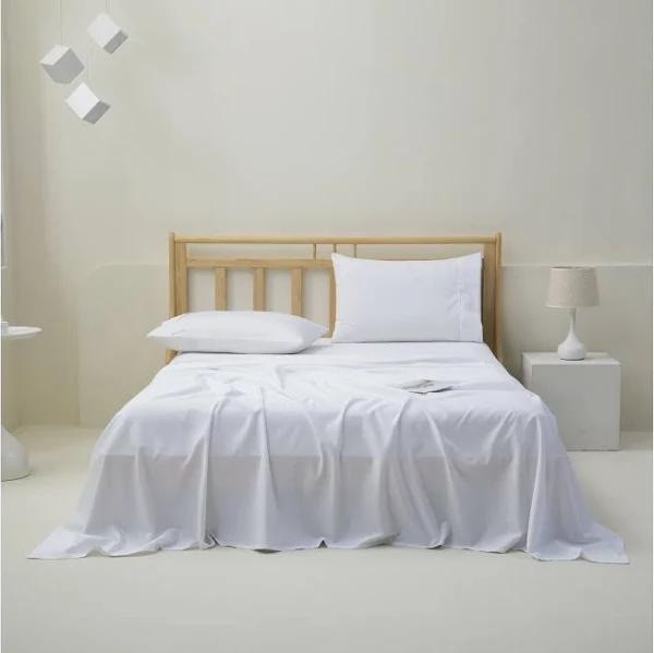 Dreamaker 1500TC Cotton Rich Sateen Sheet Set White Double