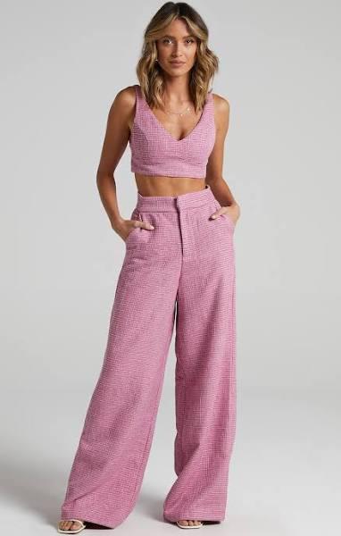 Showpo | Adelaide Two Piece Wide Leg Set in Pink - 8 (S) | Summer Outfits