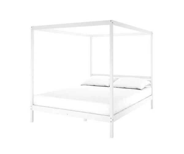 Aurelius Solid Pine 4 Poster Bed Frame - White - Queen - White