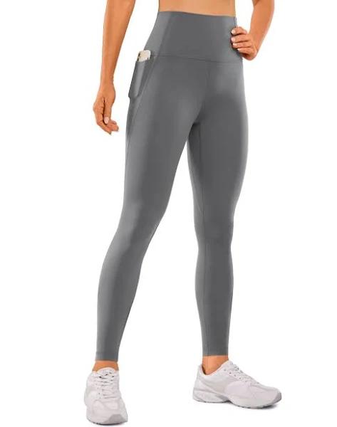 CRZ Yoga Womens Butterluxe Pockets Workout Leggings 28" Lava Smoke Grey / S