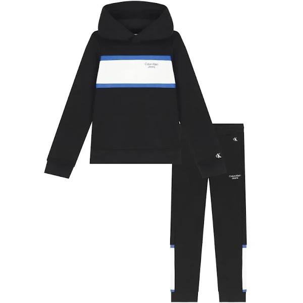 Calvin Klein Jeans Boys Black Cotton Logo Tracksuit