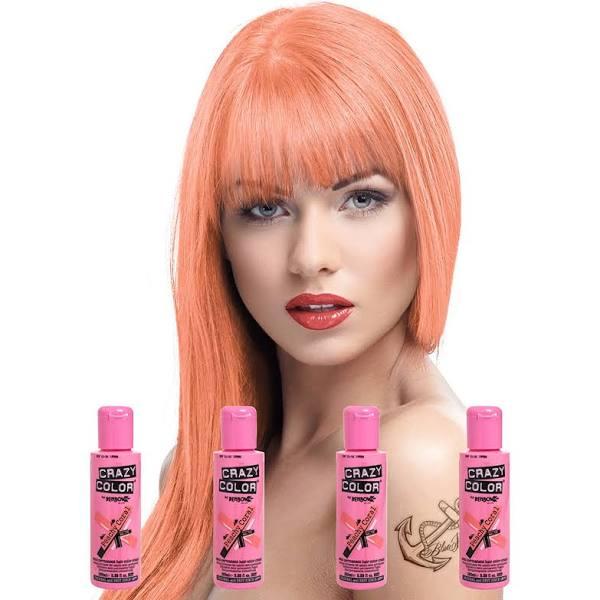 Crazy Color Peachy Coral 4 Pack - Peach Colour Hair Dye