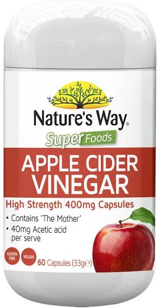 Nature's Way Apple Cider Vinegar 400mg 60 Capsules