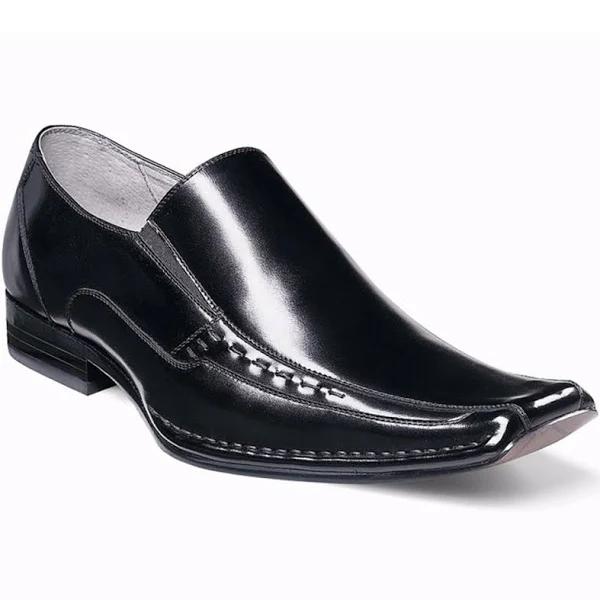 Stacy Adams Templin Black Bike Toe Slip-On Loafers