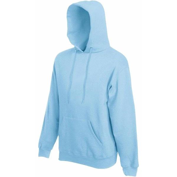 Fruit of The Loom Mens Hooded Sweatshirt / Hoodie Sky Blue 2XL