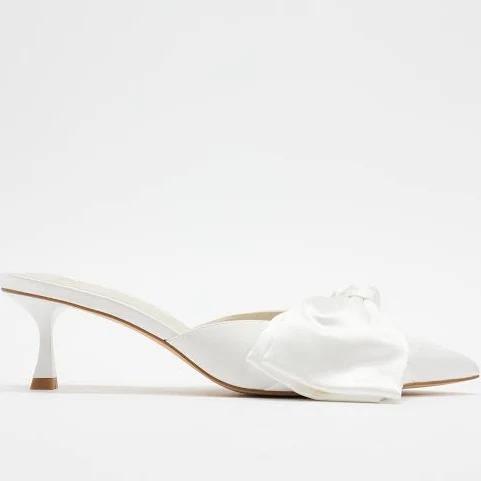 SPURR - Women's White Mid-low Heels - Karla Bow Mules - Size 9 at The Iconic