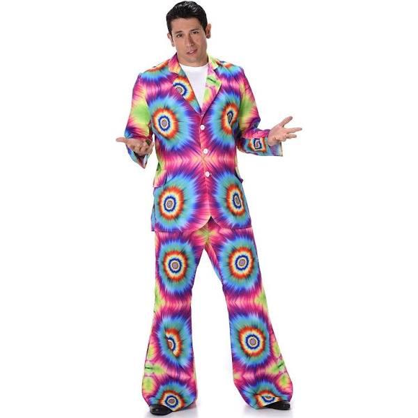 Karnival 82112 1970's Male Tie Dye Suit Costume, Multi, Large