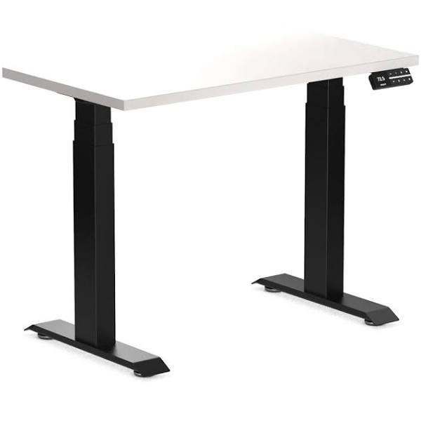 Desky Dual Mini Sit Stand Desk | Small Standing Desk White / 900 x 500 / Matte Black