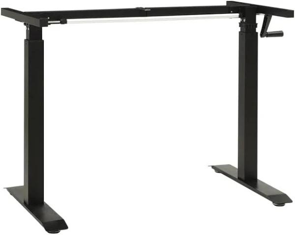 vidaXL Manual Height Adjustable Standing Desk Frame Hand Crank Black