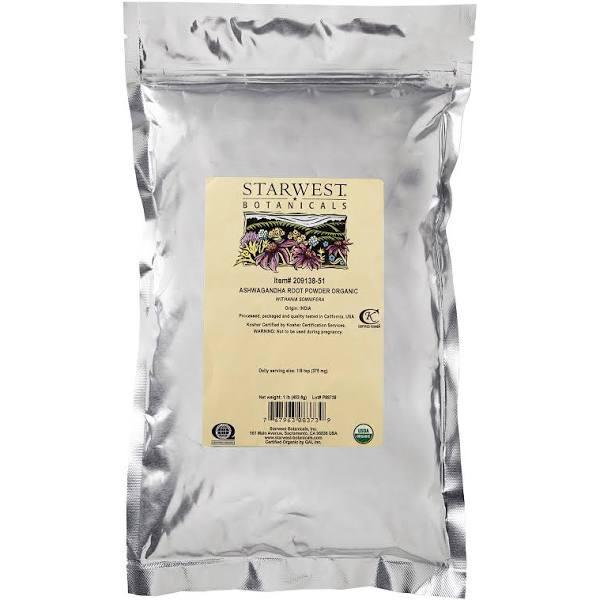 Starwest Botanicals - Ashwagandha Root Powder - 1 LB (453.6 Grams)