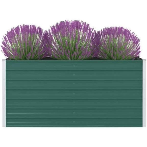 vidaXL - Raised Garden Bed Galvanised Steel - Green - 160x80x77 cm