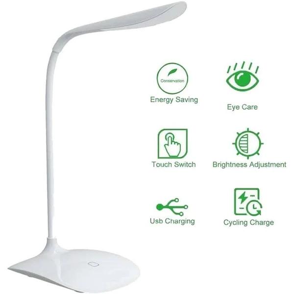 SIN&MI Desk Lamp Eye Protection Led Lamp Flexible Bedside Table Desk Lamp Led Reading Desk Light White