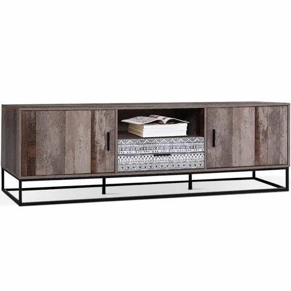 Artiss TV Cabinet Entertainment Unit Stand Storage Wooden Industrial Rustic 180cm