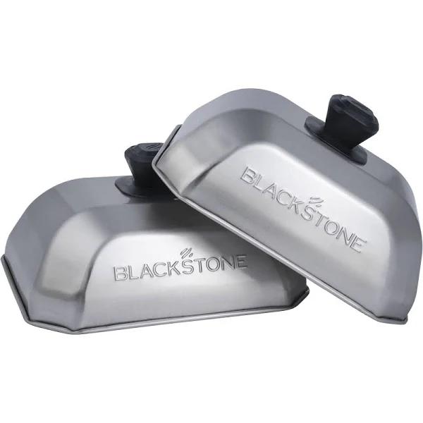 Blackstone 5207 Rectangle Basting Cover Small 2-Pack Griddle Accessories, Stainless Steel, Cheese Melting Dome and Steaming Cover, Best For Use On