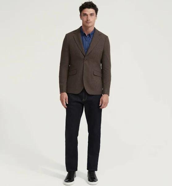 Oxford Blake Wool Rich Blazer in Chocolate Brown XXL