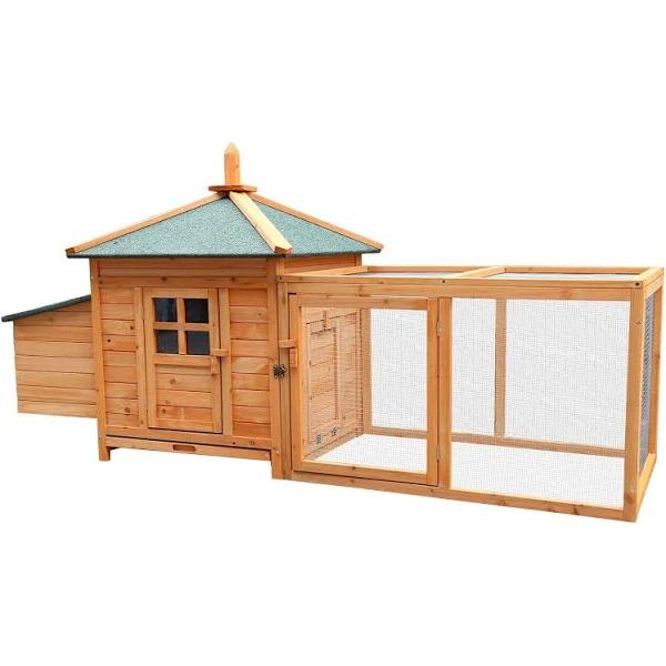 Furtastic Large Wooden Chicken Coop Rabbit Hutch Nesting Box Fir Wood