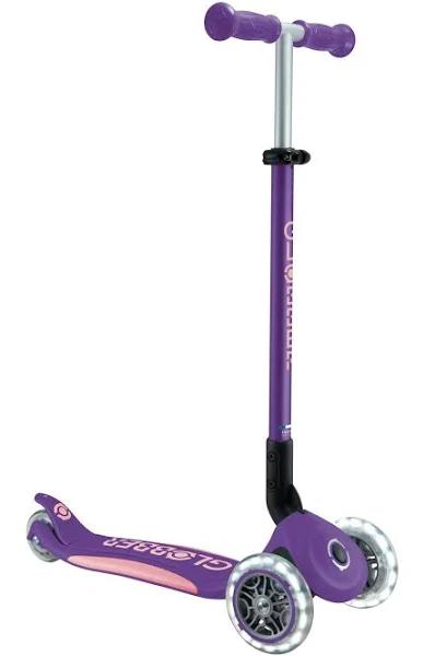 Globber Primo Fold Plus Lights Scooter - V2-Purple/Pastel Pink