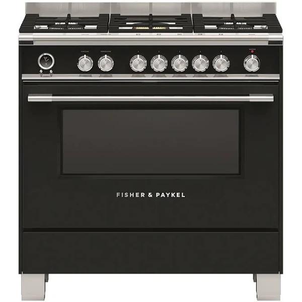 Fisher & Paykel 900mm Pyrolytic Dual Fuel Freestanding Cooker - Black