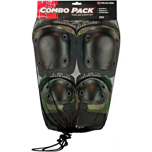 187 Killer Pads Knee Pads, Elbow Pads Combo Pack, Camo, Small / Medium