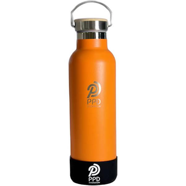 PPD Hydration 750ml Orange Original Water Bottle w/ Black Bumper Protector - AfterPay & zipPay Available