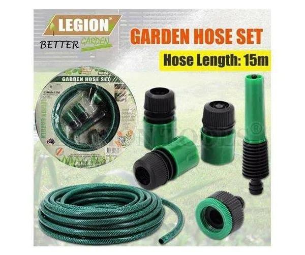 5pc Garden Water Hose Pipe w/ Connecting Set 15m For Watering Garden Car Wash - AfterPay & zipPay Available