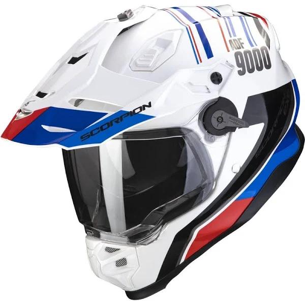 Scorpion ADF-9000 Air Desert Helmet White Blue Red