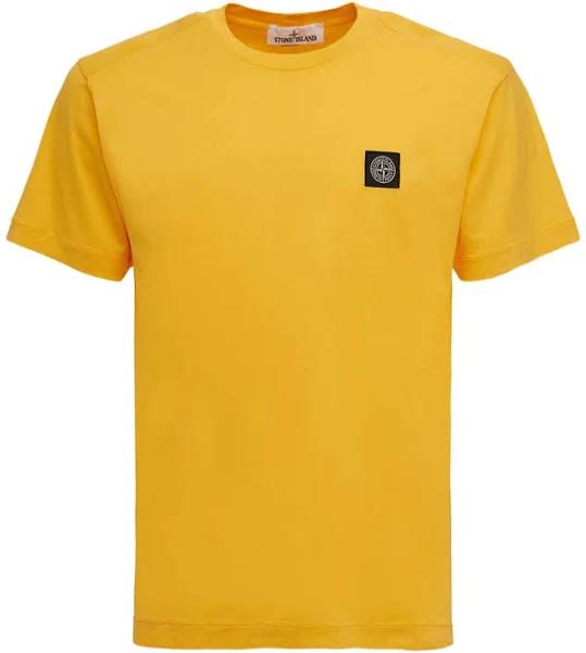 Stone Island | Men Logo Cotton Jersey T-Shirt Yellow L