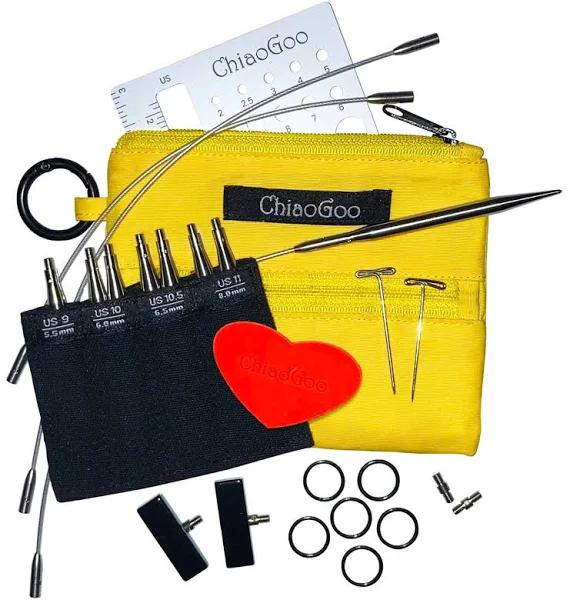 ChiaoGoo Twist Shorties Interchangeable Knitting Needles - Large Yellow Set | Knitting Co