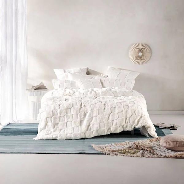 Linen House Memphis Quilt Cover Set (White) - Double