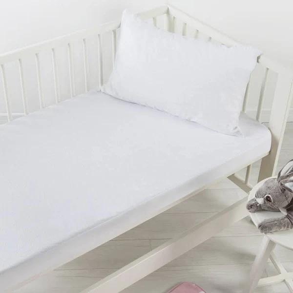 Dreamaker Cotton Terry Towelling Waterproof Mattress Protector - Cot Boori