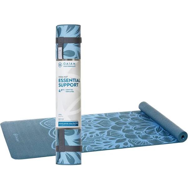 Gaiam Yoga Mat Essential Support 4.5mm Blue Flower 61cm x 173cm 1