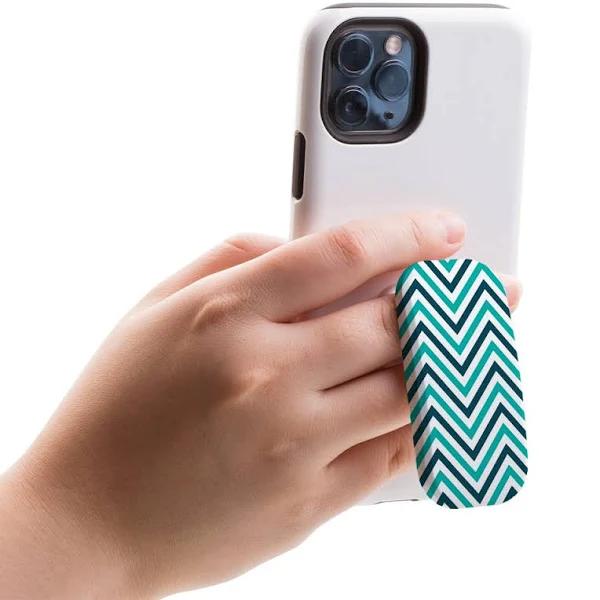 Kickstand Grip AddOn, Universal Phone Holder, Zigzag Turquoise